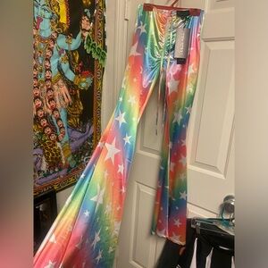 Rainbow Flared star bell bottom pants dollskill reverbs